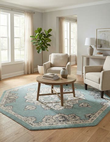 Aqua Parker Octagon Rug