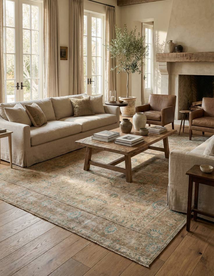 Detail image of 9' 1 x 12' 8  Hand Knotted Ultra Vintage Persian Wool Rug