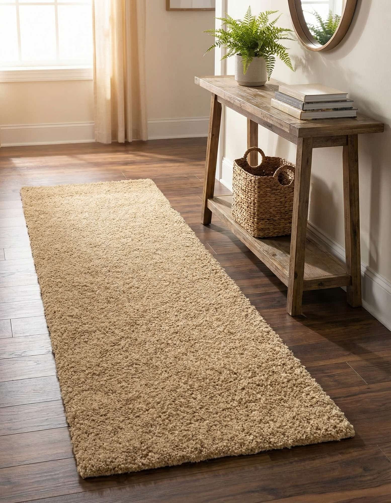 2' x 6' 9 Soft Solid Shag Runner Rug
