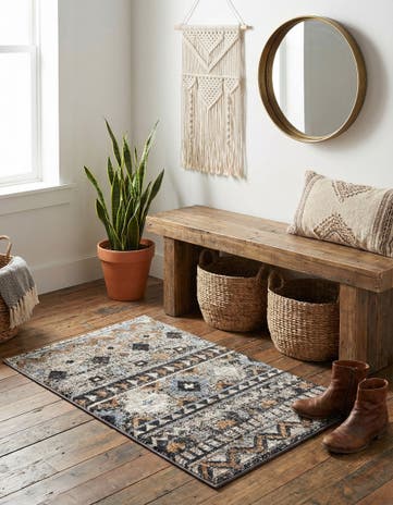 Khaki Gray Eco Southwestern Rug