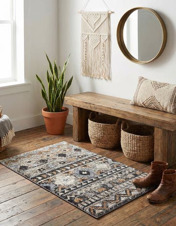 Khaki Gray Eco Southwestern Rug