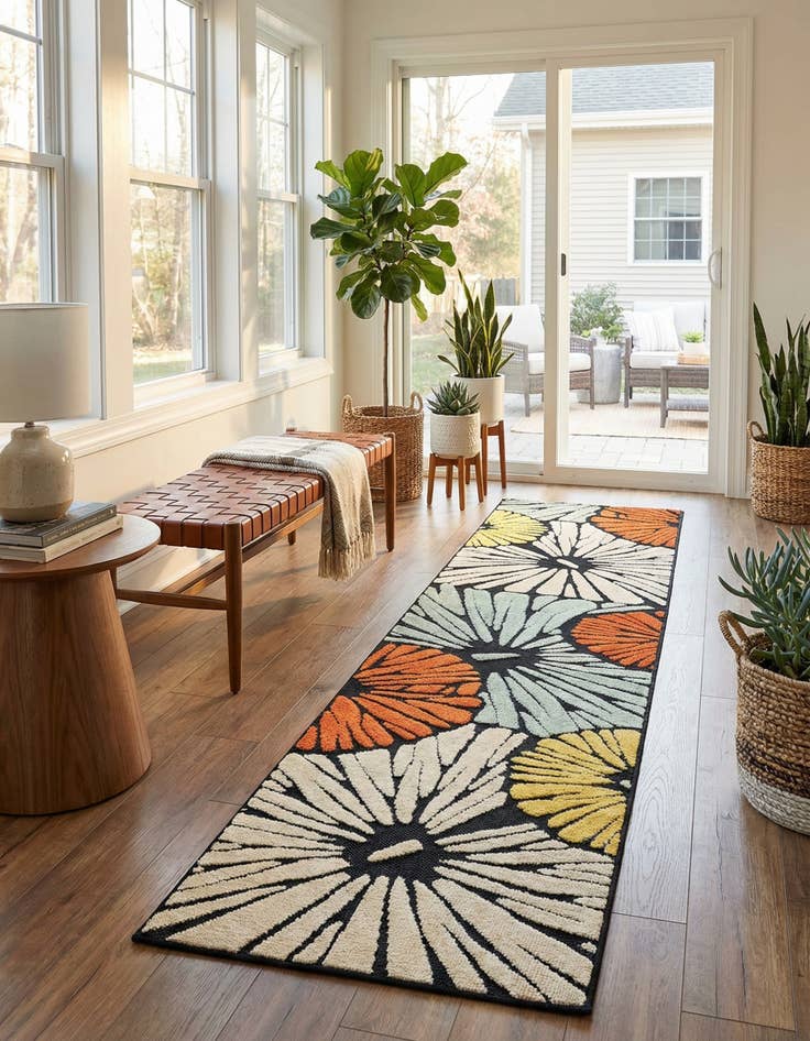 Detail image of 2' 7 x 10'  Washable Casablanca Indoor / Outdoor Runner Rug