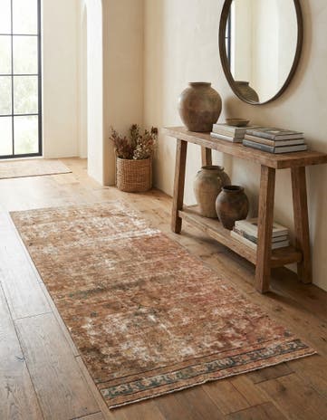 4' 1 x 9' 6 Hand Knotted Ultra Vintage Persian Wool Runner Rug