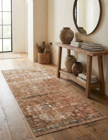 4' 1 x 9' 6 Hand Knotted Ultra Vintage Persian Wool Runner Rug