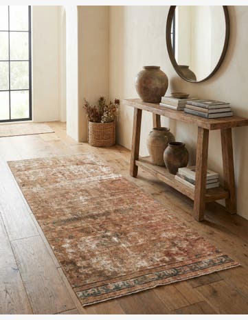 4' 1 x 9' 6 Hand Knotted Ultra Vintage Persian Wool Runner Rug