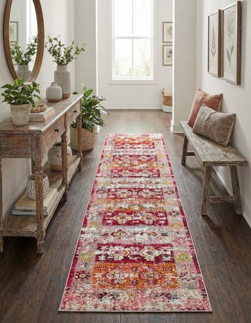 Pink Washable Alta Runner Rug