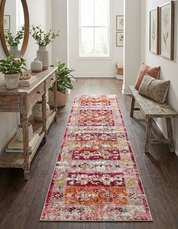 Pink Washable Alta Runner Rug