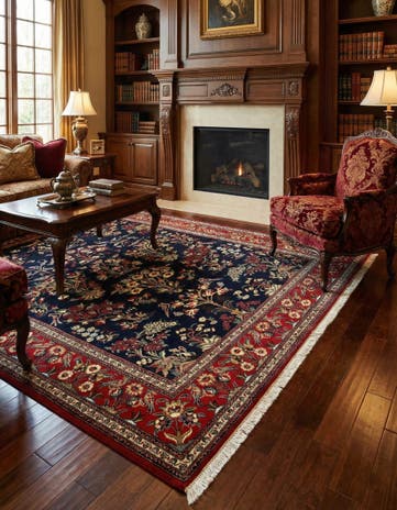 4' 9 x 6' 9 Hand Knotted Qom Persian Rug