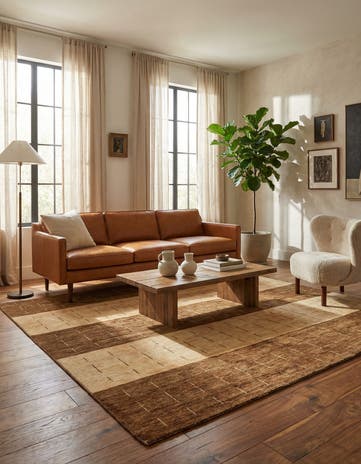 4' 10 x 6' 8 Hand Knotted Modern Ziegler Oriental Rug