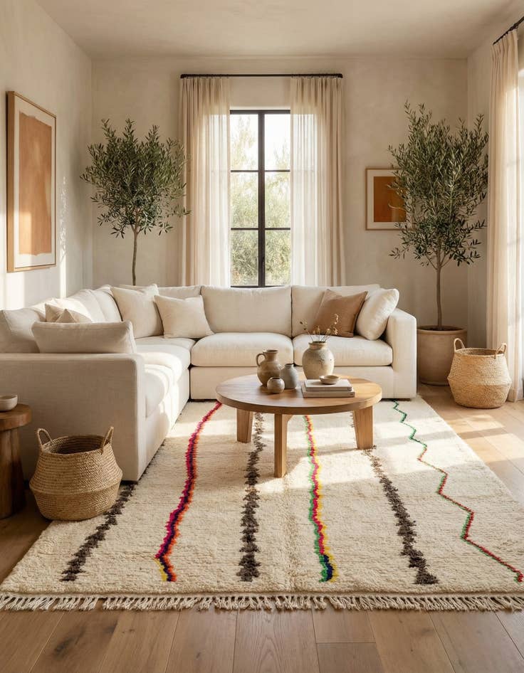 Detail image of 5' 2 x 6' 10  Hand Knotted Moroccan Wool Rug