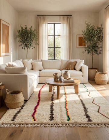 5' 2 x 6' 10 Hand Knotted Moroccan Wool Rug