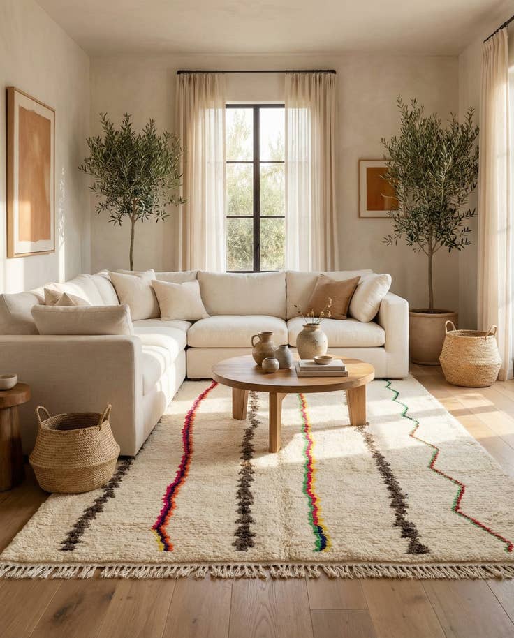 Detail image of 5' 2 x 6' 10 Hand Knotted Moroccan Wool Rug