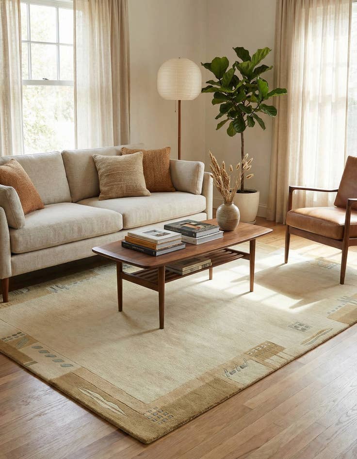 Detail image of 4' x 5' 10  Hand Knotted Nepal Wool Rug