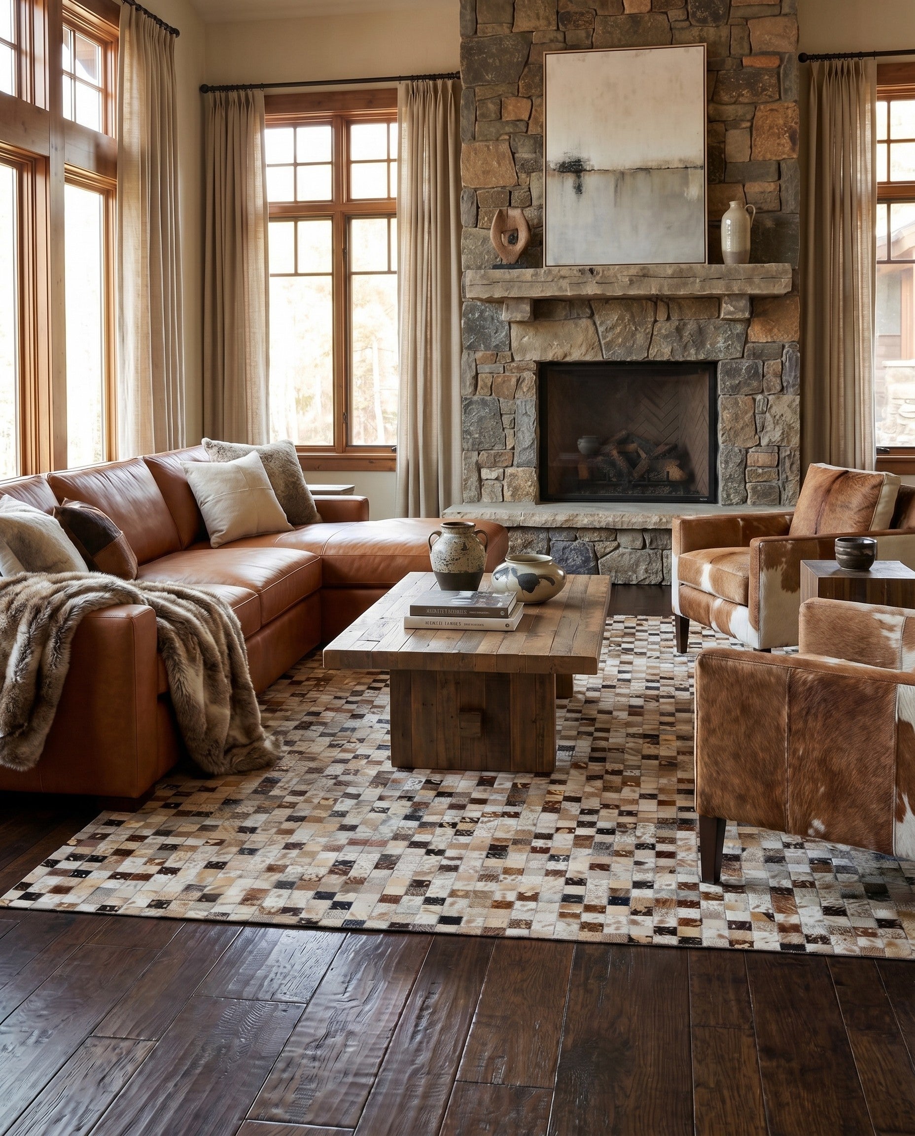 5' 2 x 8' 1 Cowhide - Patchwork Rug