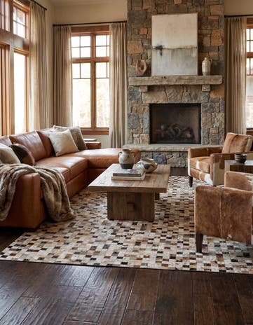 5' 2 x 8' 1 Cowhide - Patchwork Rug