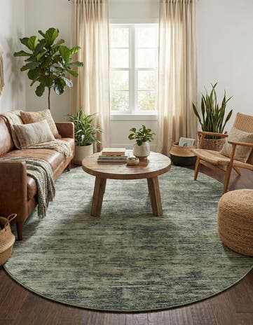 Green Asha Oval Rug
