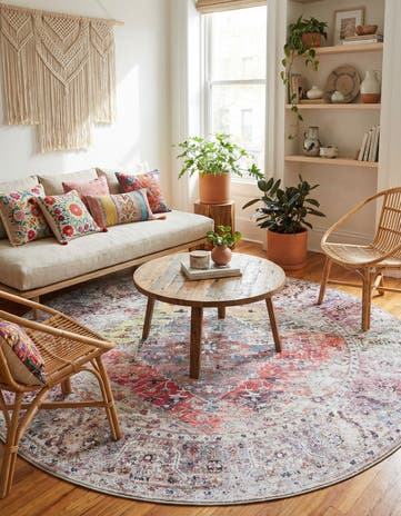7' 10 x 7' 10 Washable Yara Round Rug