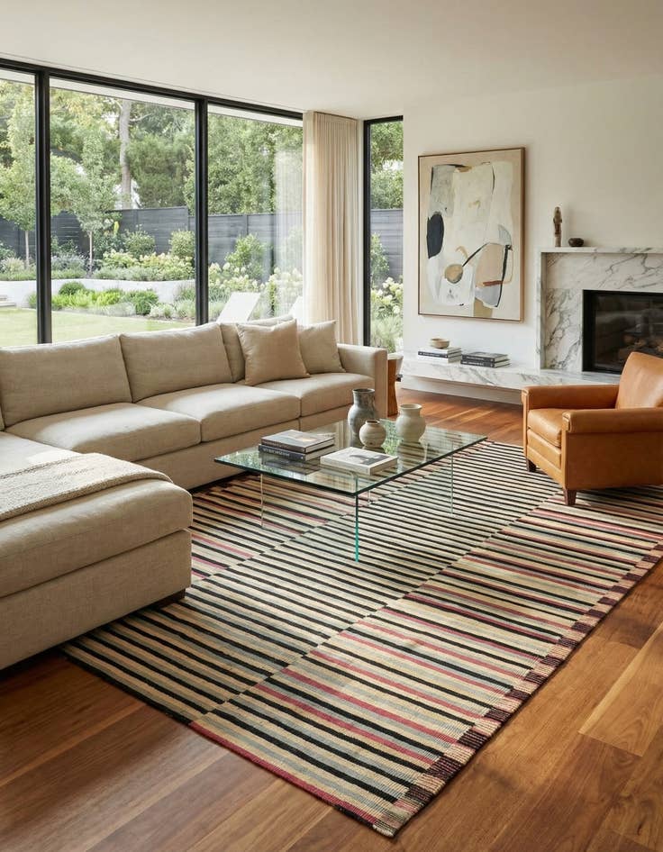 Detail image of 5' 10 x 7' 9  Hand Woven Kilim Modern Wool Rug