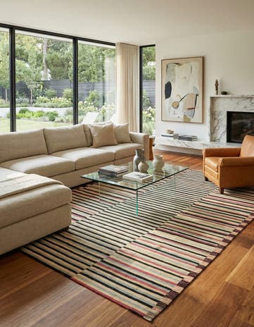 5' 10 x 7' 9 Hand Woven Kilim Modern Wool Rug