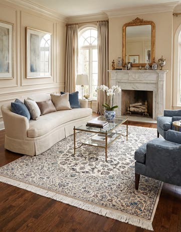 4' 11 x 8' 4 Hand Knotted Nain Rug