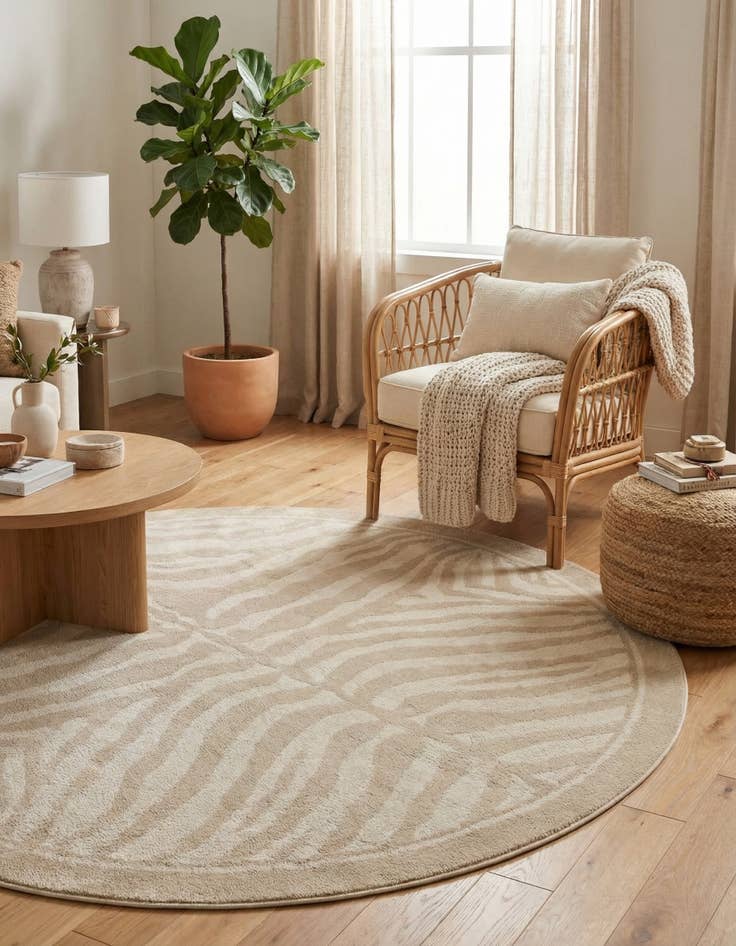 Detail image of 5' x 5' Safari Round Rug