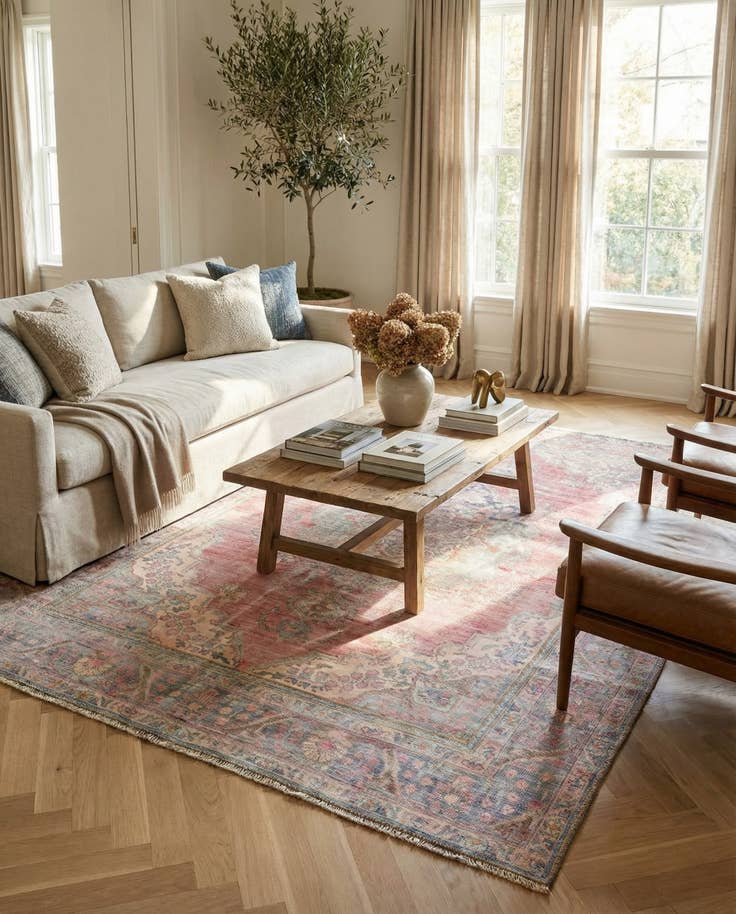 Detail image of 6' 7 x 9' 5 Hand Knotted Ultra Vintage Persian Wool Rug