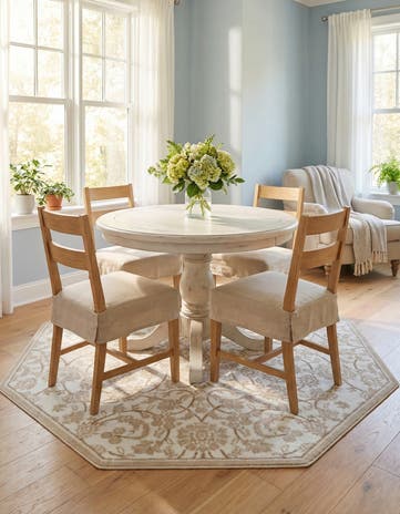Snow White Nepal Octagon Rug