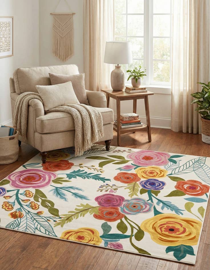 Detail image of 4' x 4' Blossom Square Rug