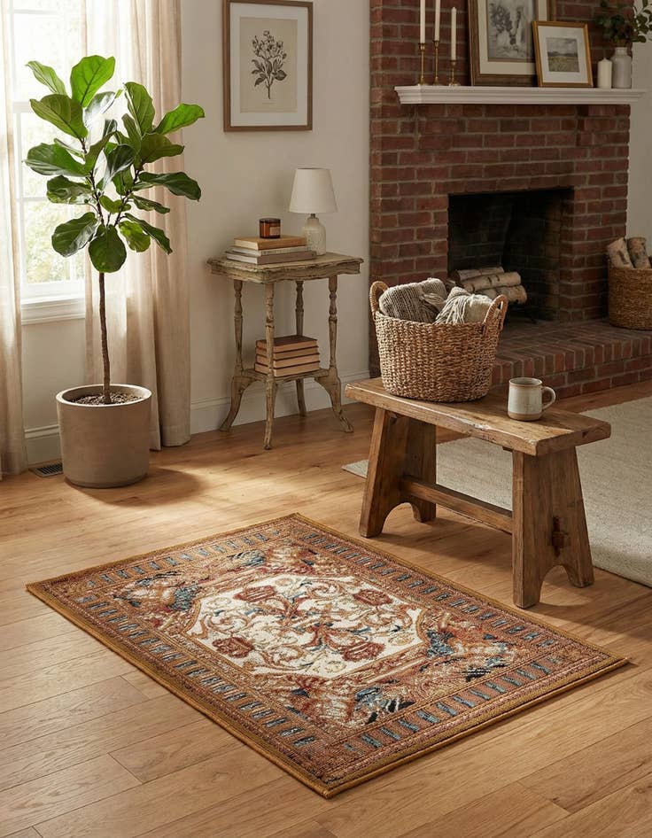Detail image of 2' x 3'  Washable Traditional Indoor / Outdoor Rug
