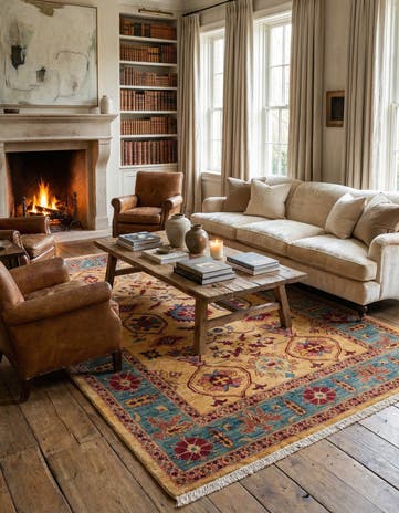 6' 8 x 9' 6 Hand Knotted Ziegler Wool Rug