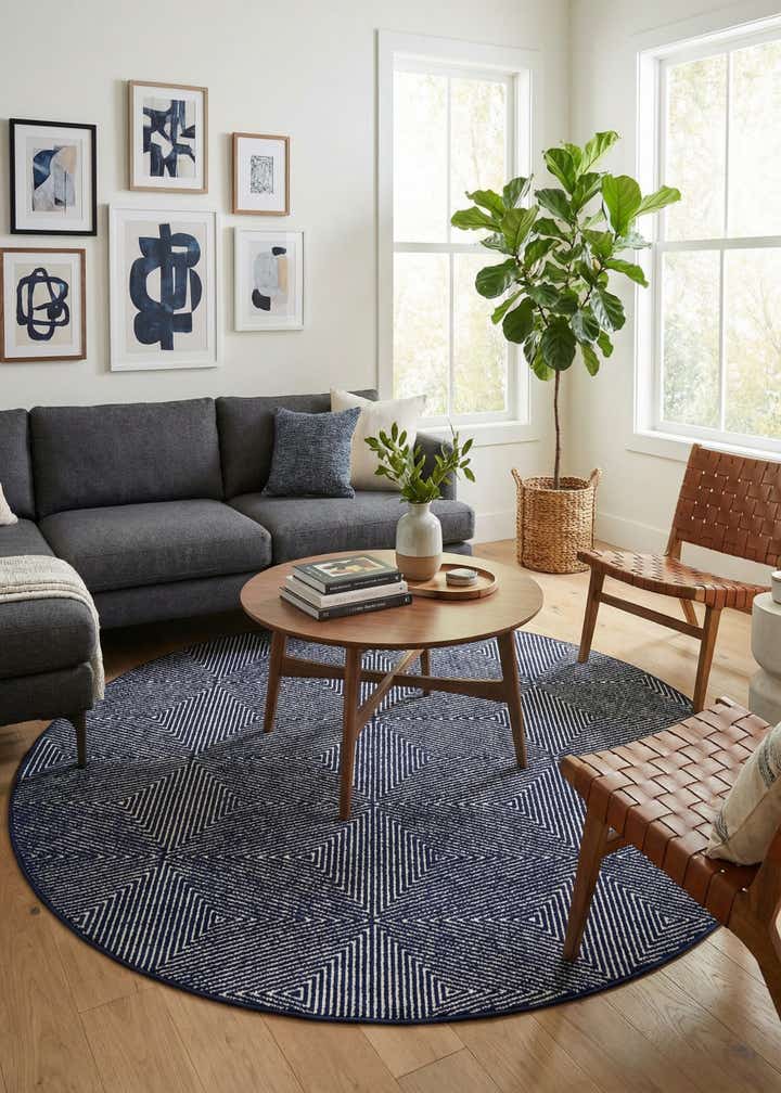 7' 10 x 7' 10 Easy-Clean Sabrina Soto Indoor / Outdoor Round Rug