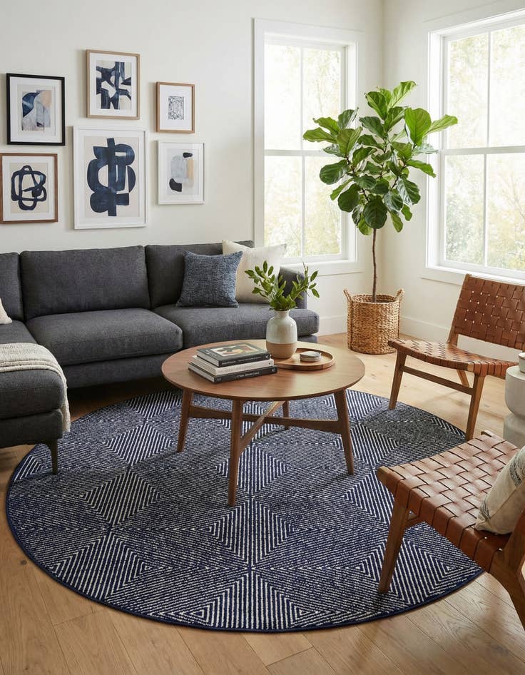 Detail image of 7' 10 x 7' 10 Easy-Clean Sabrina Soto Indoor / Outdoor Round Rug