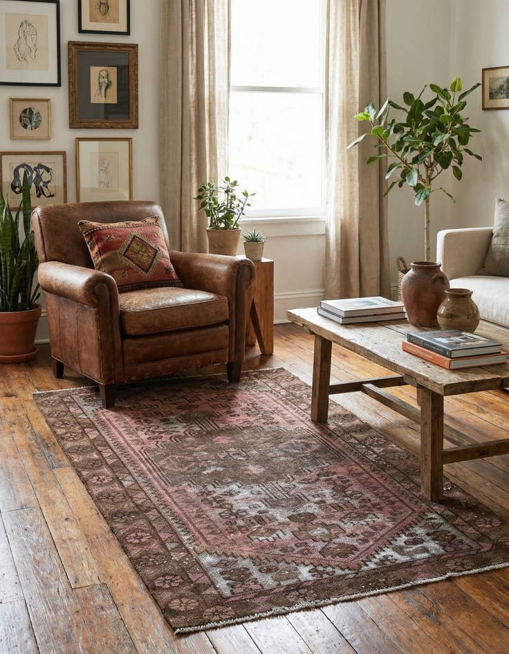 Detail image of 3' x 5' 3  Hand Knotted Ultra Vintage Persian Wool Rug