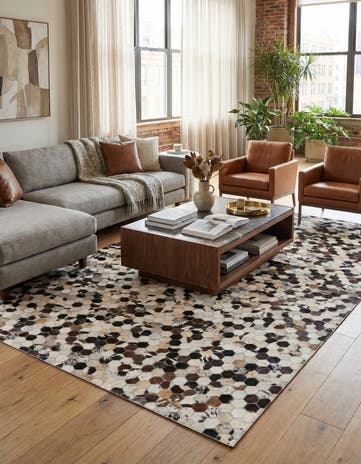 5' x 8' Cowhide Stocks Rug