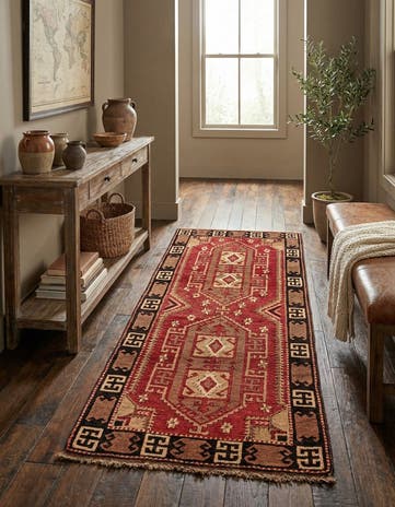3' 4 x 6' 7 Hand Knotted Kars Wool Runner Rug