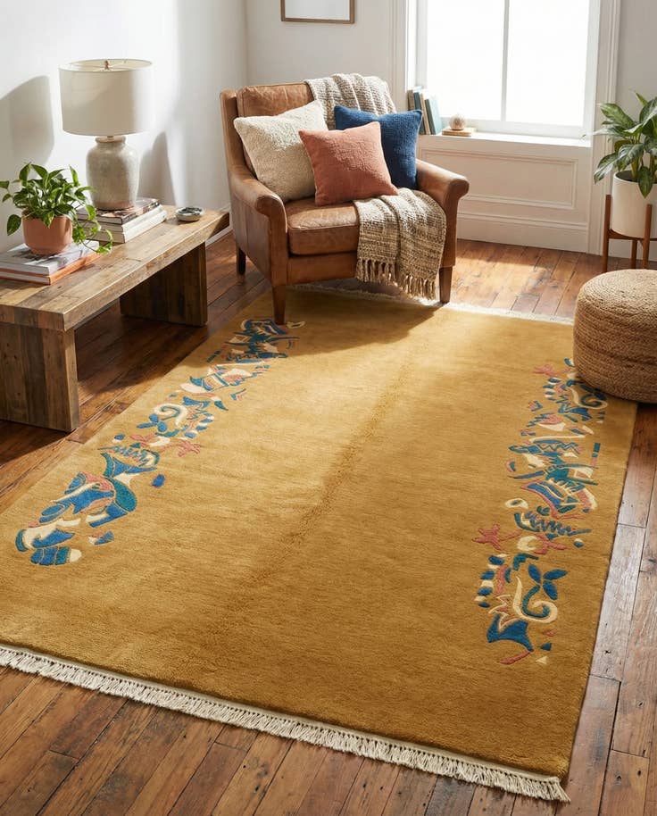 Detail image of 4' 8 x 5' 7 Hand Knotted Nepal Wool Rug