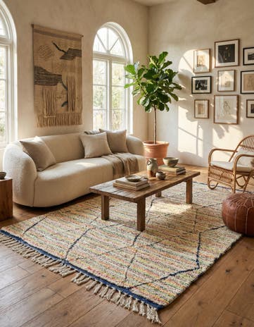 5' x 8' 5 Hand Knotted Moroccan Wool Rug