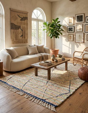 5' x 8' 5 Hand Knotted Moroccan Wool Rug