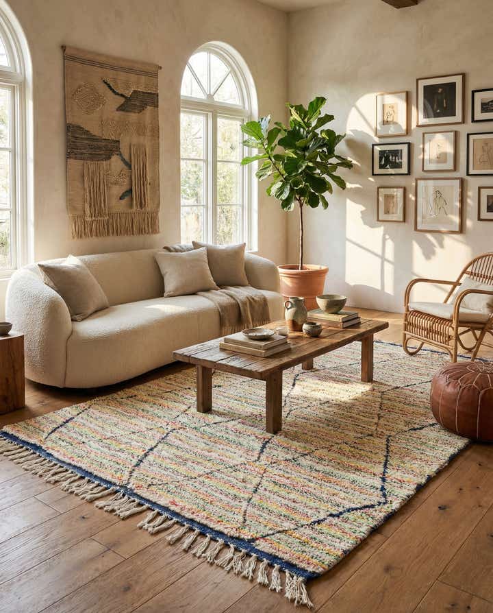5' x 8' 5 Hand Knotted Moroccan Wool Rug
