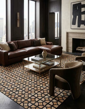 8' 1 x 10' 1 Cowhide Leather Rug