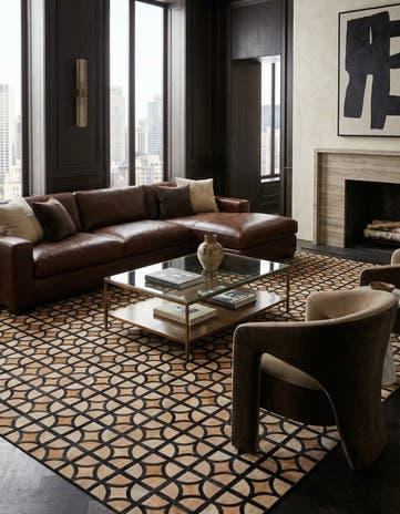 8' 1 x 10' 1 Cowhide Leather Rug