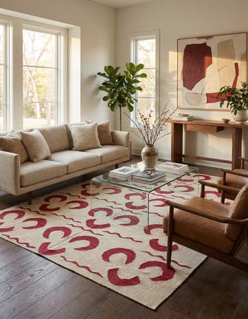 5' 1 x 6' 6 Hand Woven Kilim Modern Wool Rug