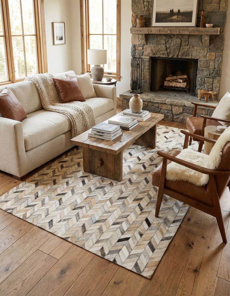 Detail image of 4' x 6' 1 Cowhide Stocks Rug