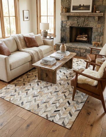 4' x 6' 1 Cowhide Stocks Rug
