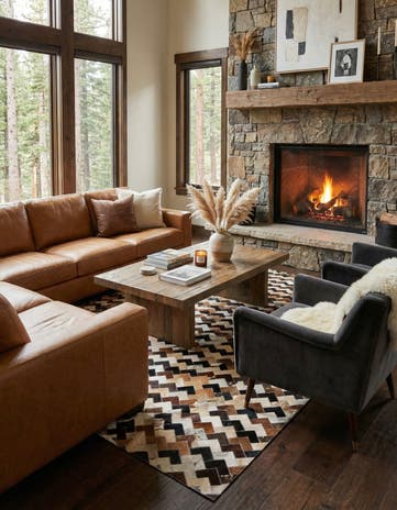 5' 1 x 8' Cowhide Stocks Rug
