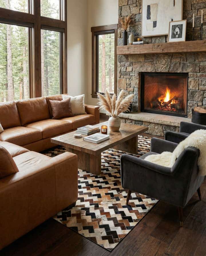 5' 1 x 8' Cowhide Stocks Rug