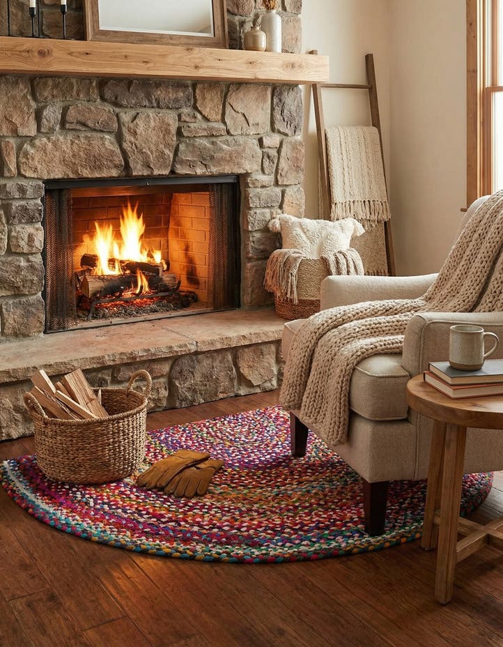 3' 1 x 6' 1 Handmade Braided Chindi Hearth Rug