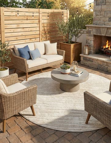 8' x 8' Easy-Clean Sabrina Soto Ola Indoor / Outdoor Round Rug