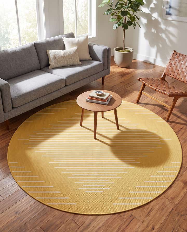 6' x 6' Easy-Clean Modern Indoor / Outdoor Round Rug