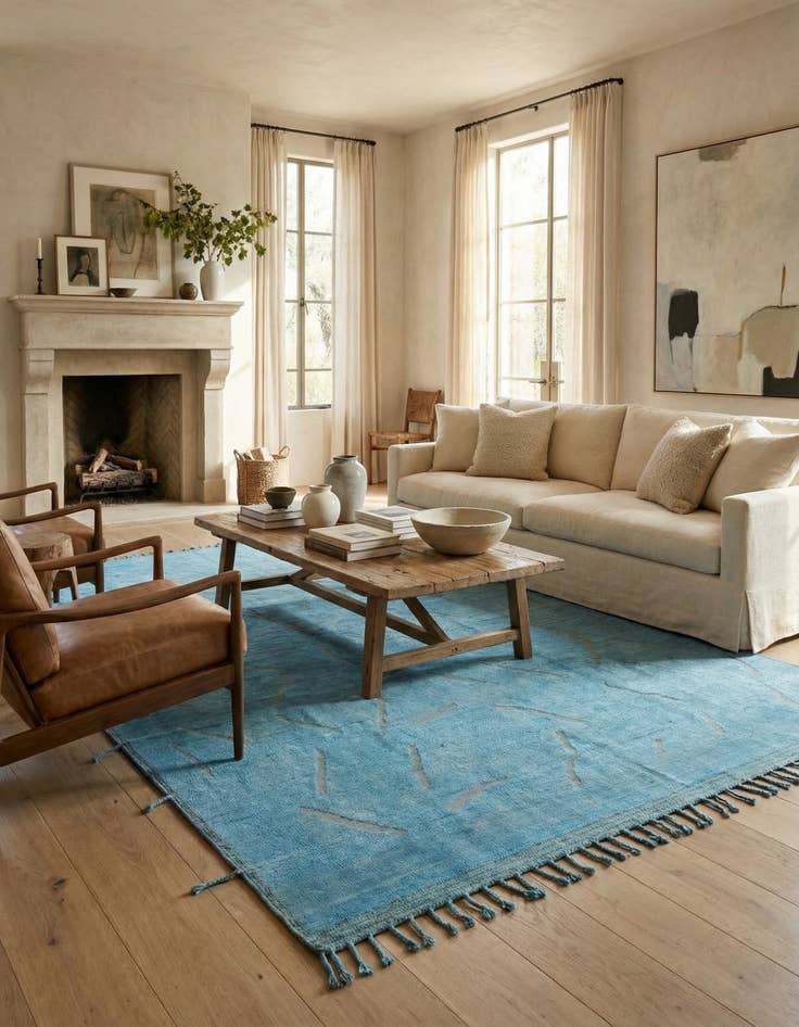 Detail image of 9' x 12'  Hand Knotted Moroccan Wool Rug